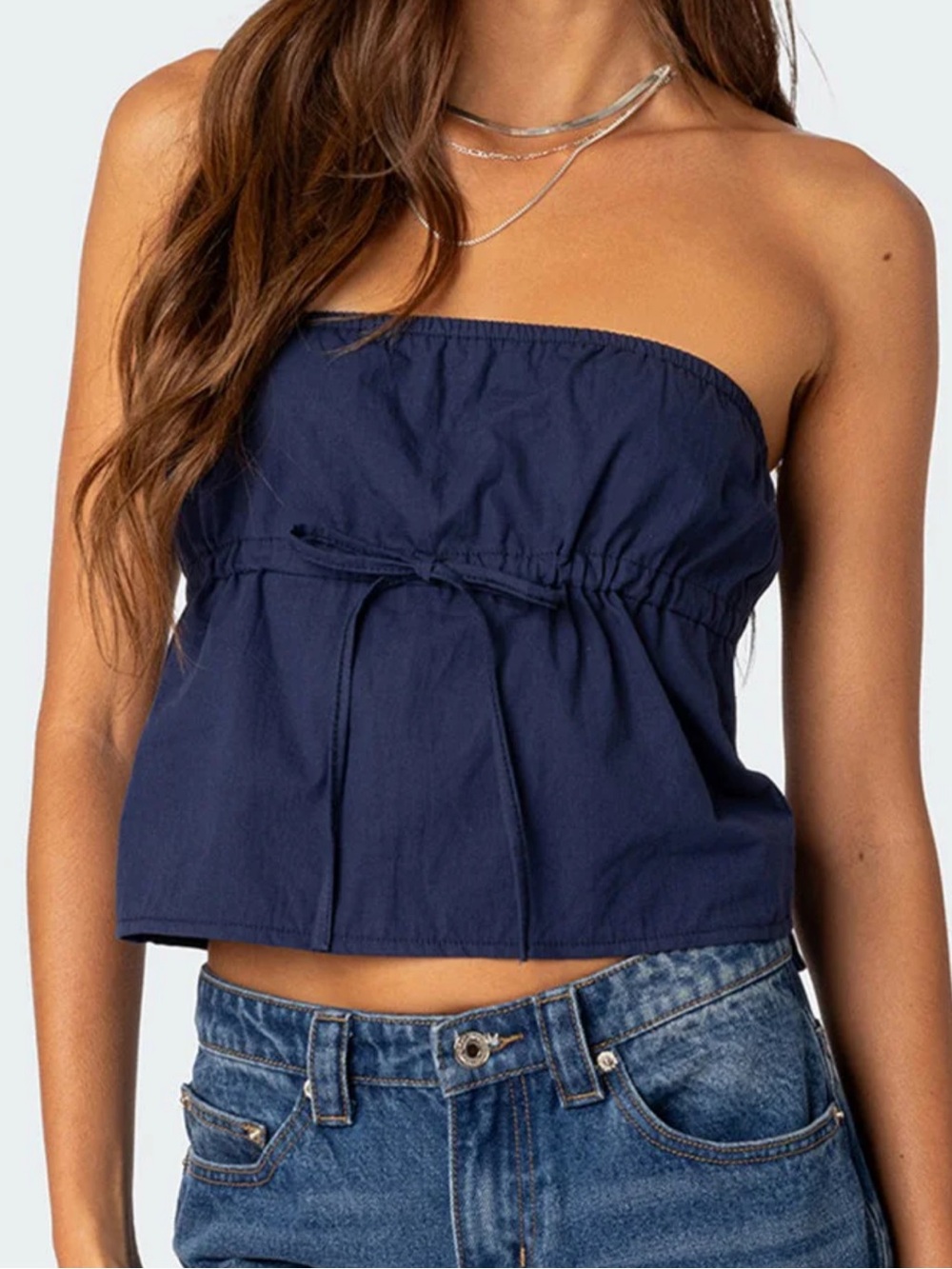 Edikted Navy Tube Top